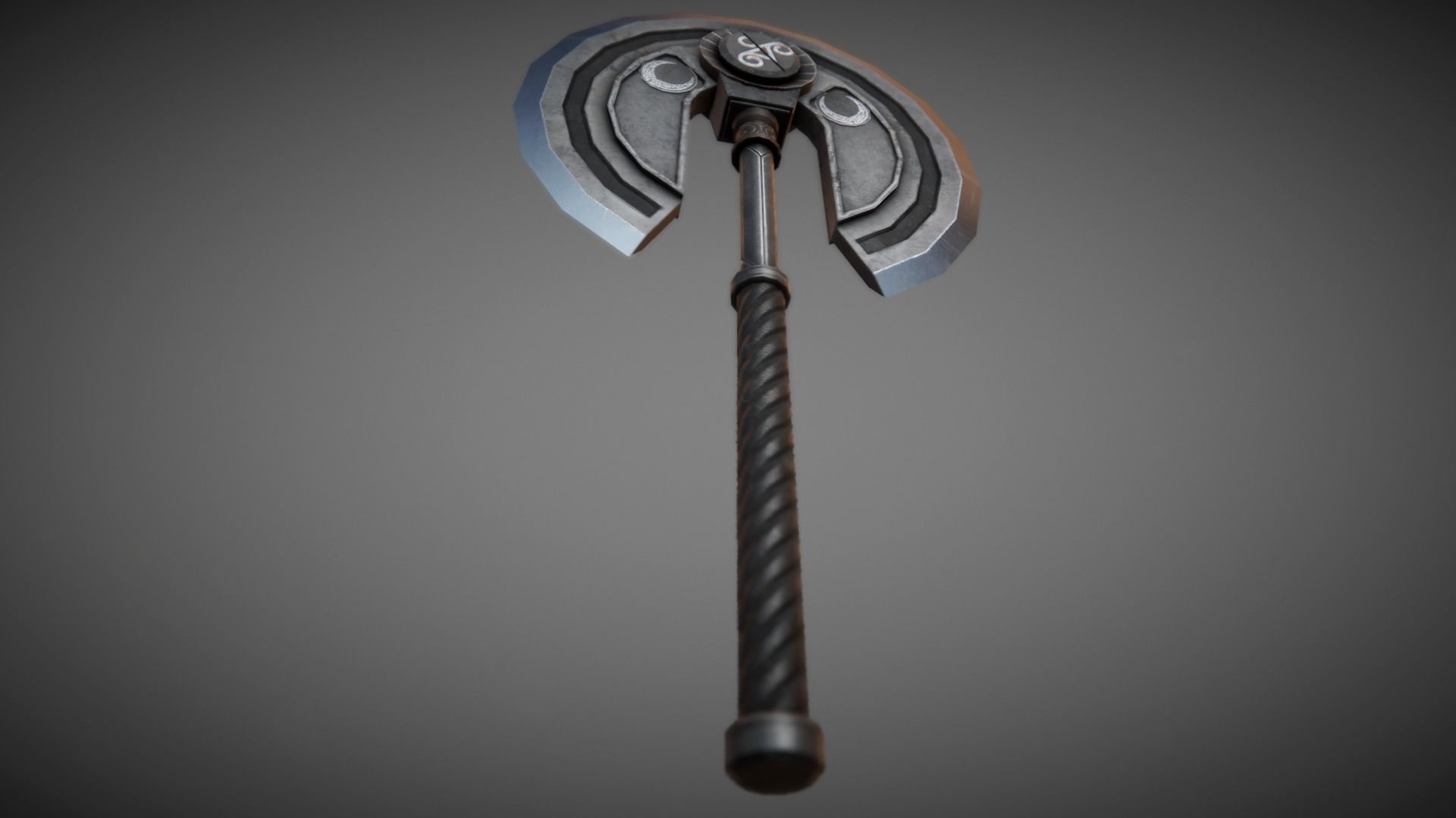 Metal Moon Axe 01 Low-poly 3D model_2