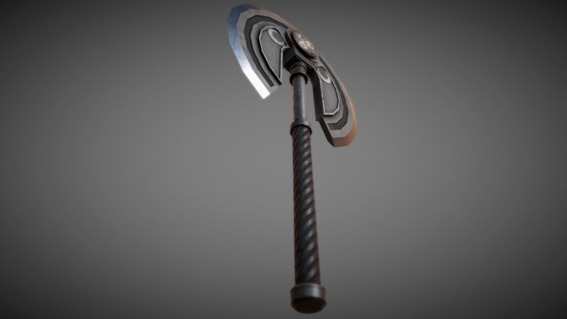 Metal Moon Axe 01 Low-poly 3D model_3