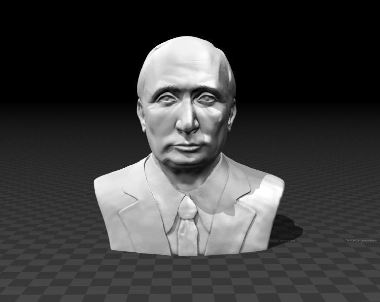 Portrait bust of Vladimir Putin 3D print model_1