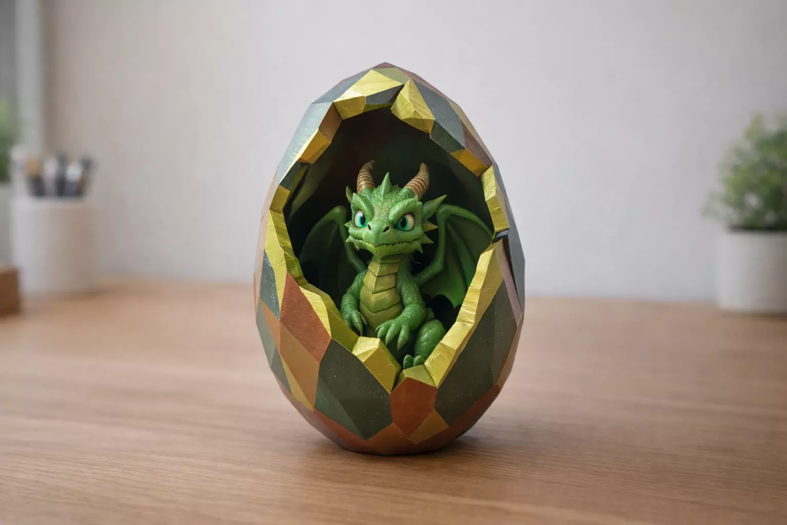 Baby Dragon Egg STL Fantasy Creature Figure 3D print model