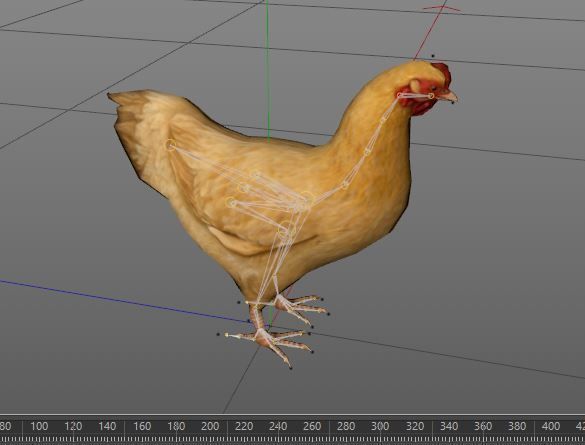 Chicken Brown  Animations Game Ready Low-poly 3D model_1