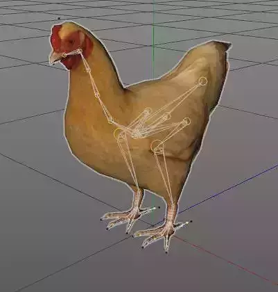 Chicken Brown  Animations Game Ready Low-poly 3D model