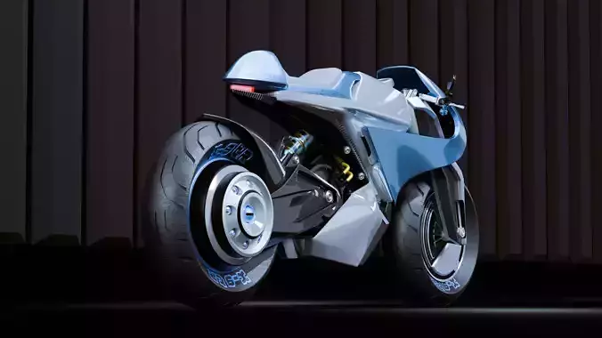 Sci-Fi Racing Motorcycle 3D model 4
