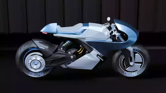 Sci-Fi Racing Motorcycle 3D model 6