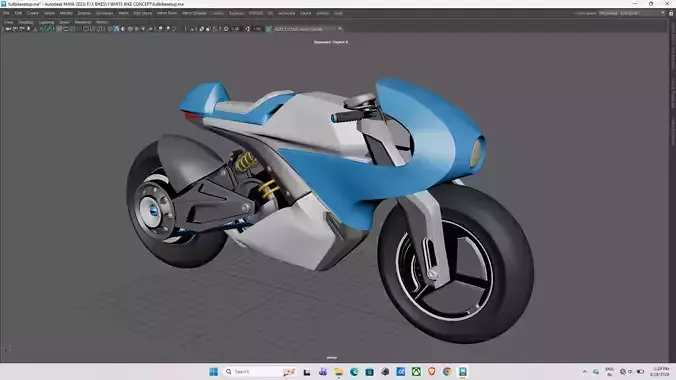 Sci-Fi Racing Motorcycle 3D model 7