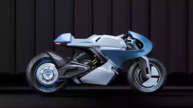 Sci-Fi Racing Motorcycle 3D model