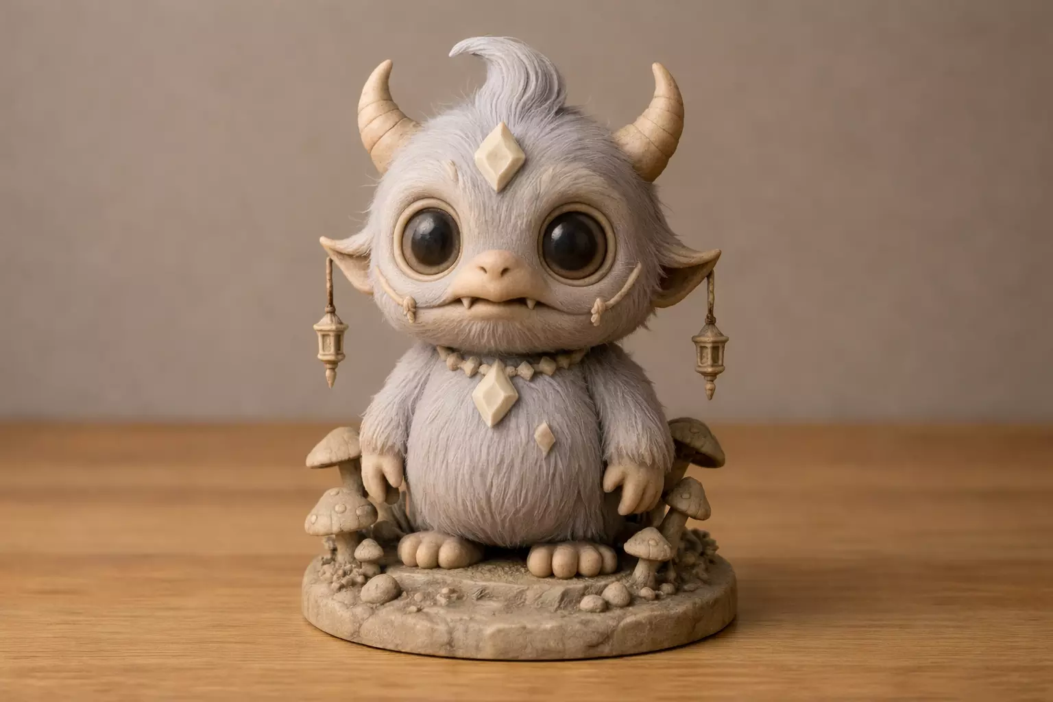 Fantasy Horned Chibi Creature Collectible Figurine STL 3D print model