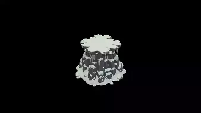 Low Poly Stylized Snowy Plateau - PBR