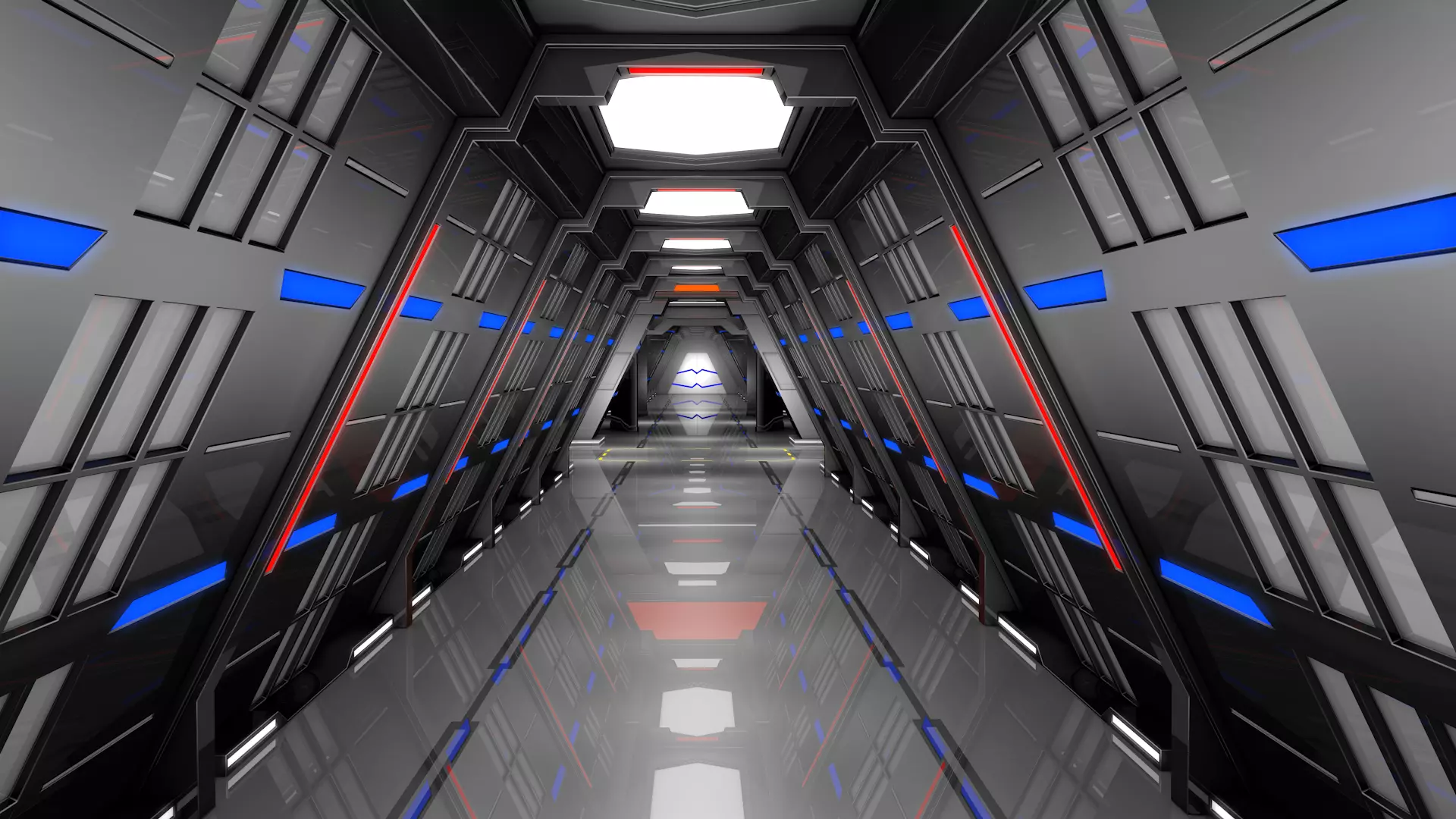 Sci Fi Corridor Spaceship 3D model