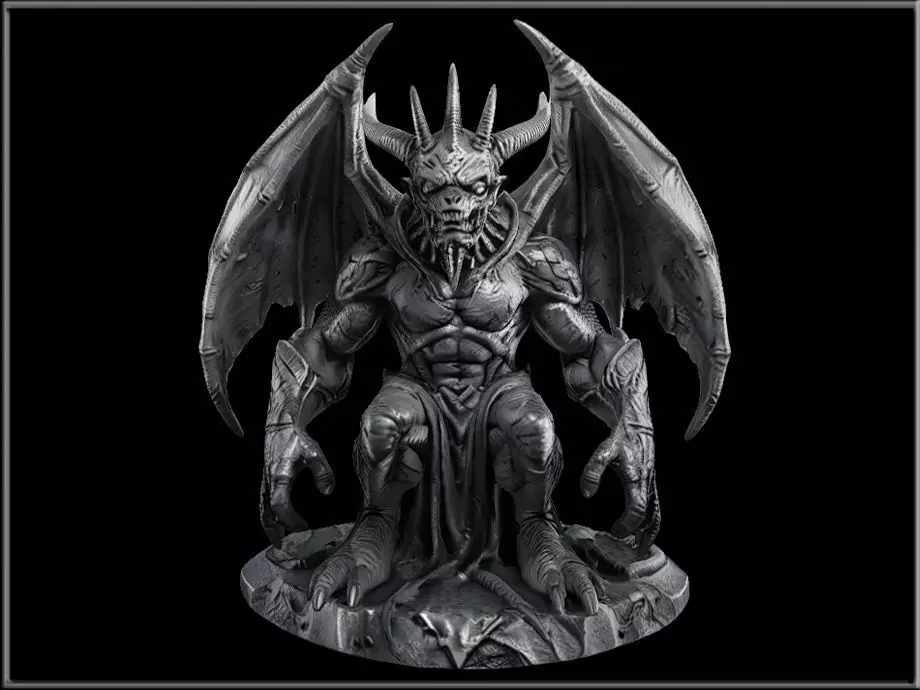 Baphomet demon gargoyle Low-poly 3D model