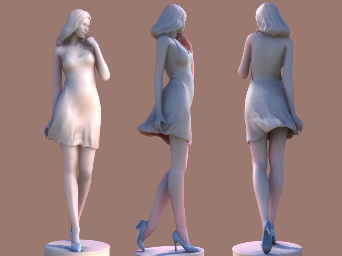Woman Walking 3D print model_1