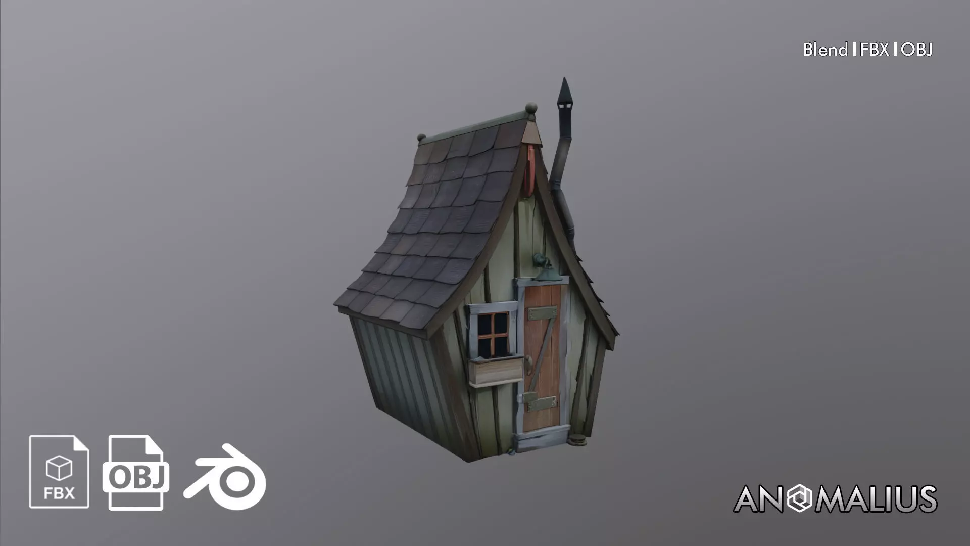 stylized shack 3D model