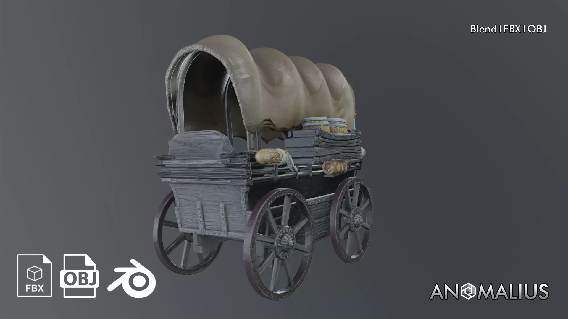 medieval cart 3D model