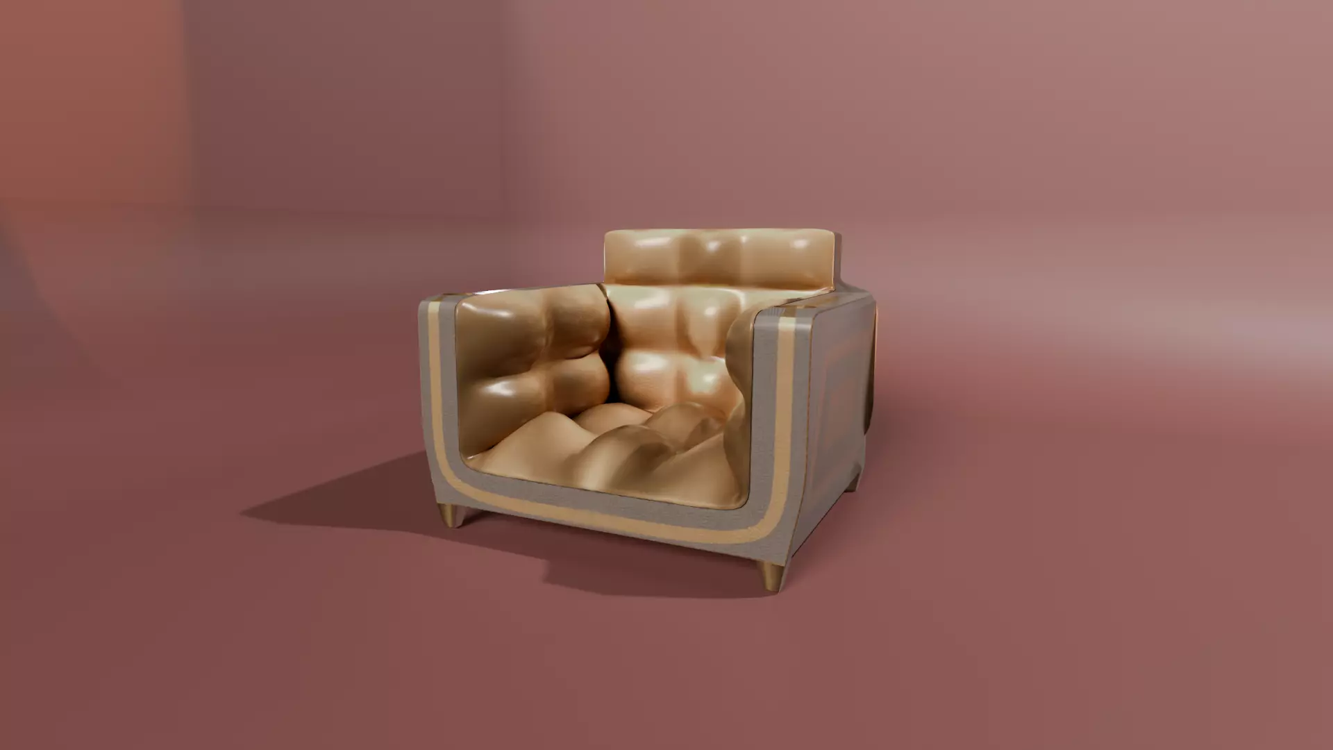Modern Padded Armchair 3D Model Free low-poly 3D model