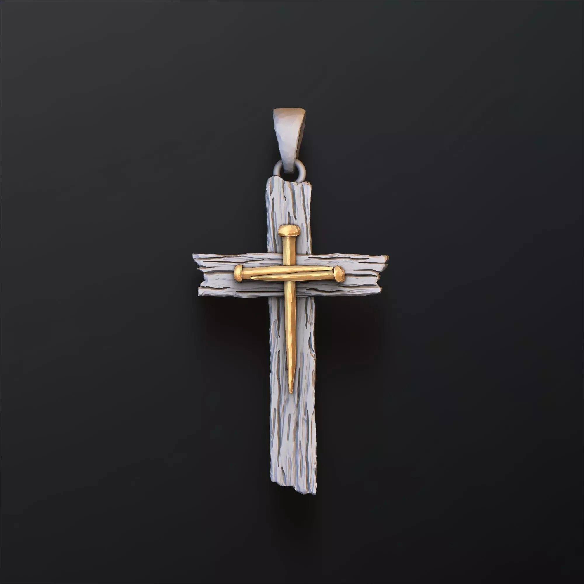 Wooden Cross Pendant v3 3D print model