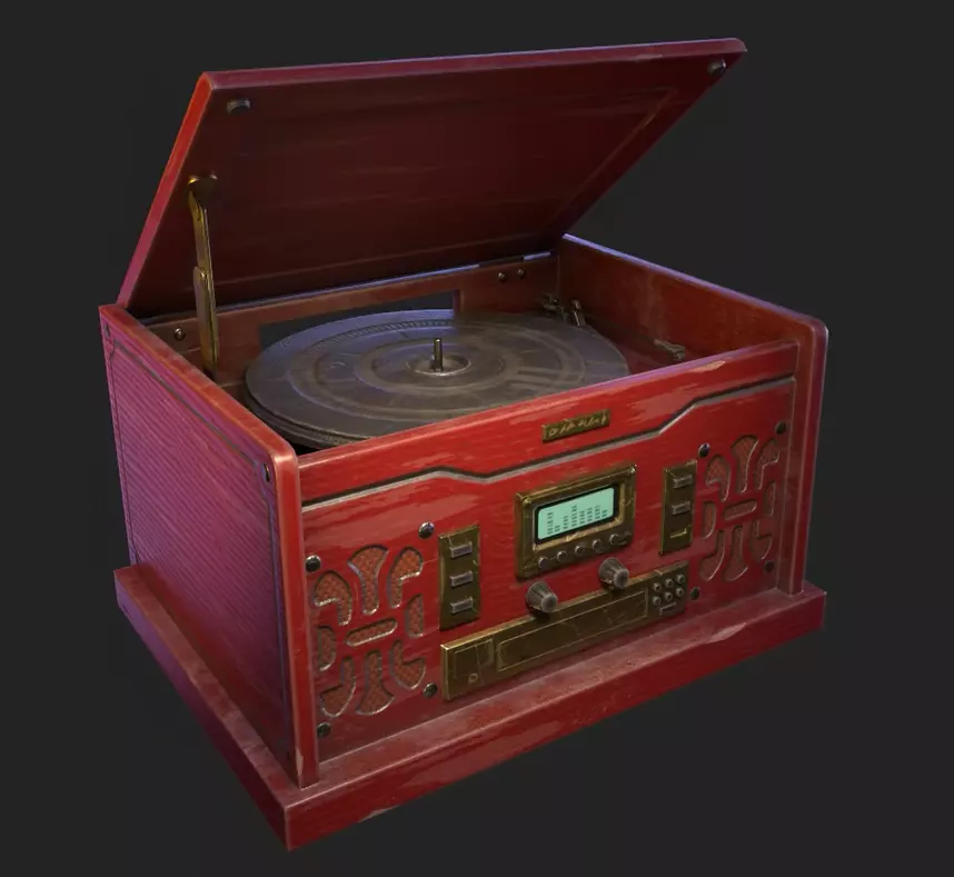 Record Player Low-poly 3D model