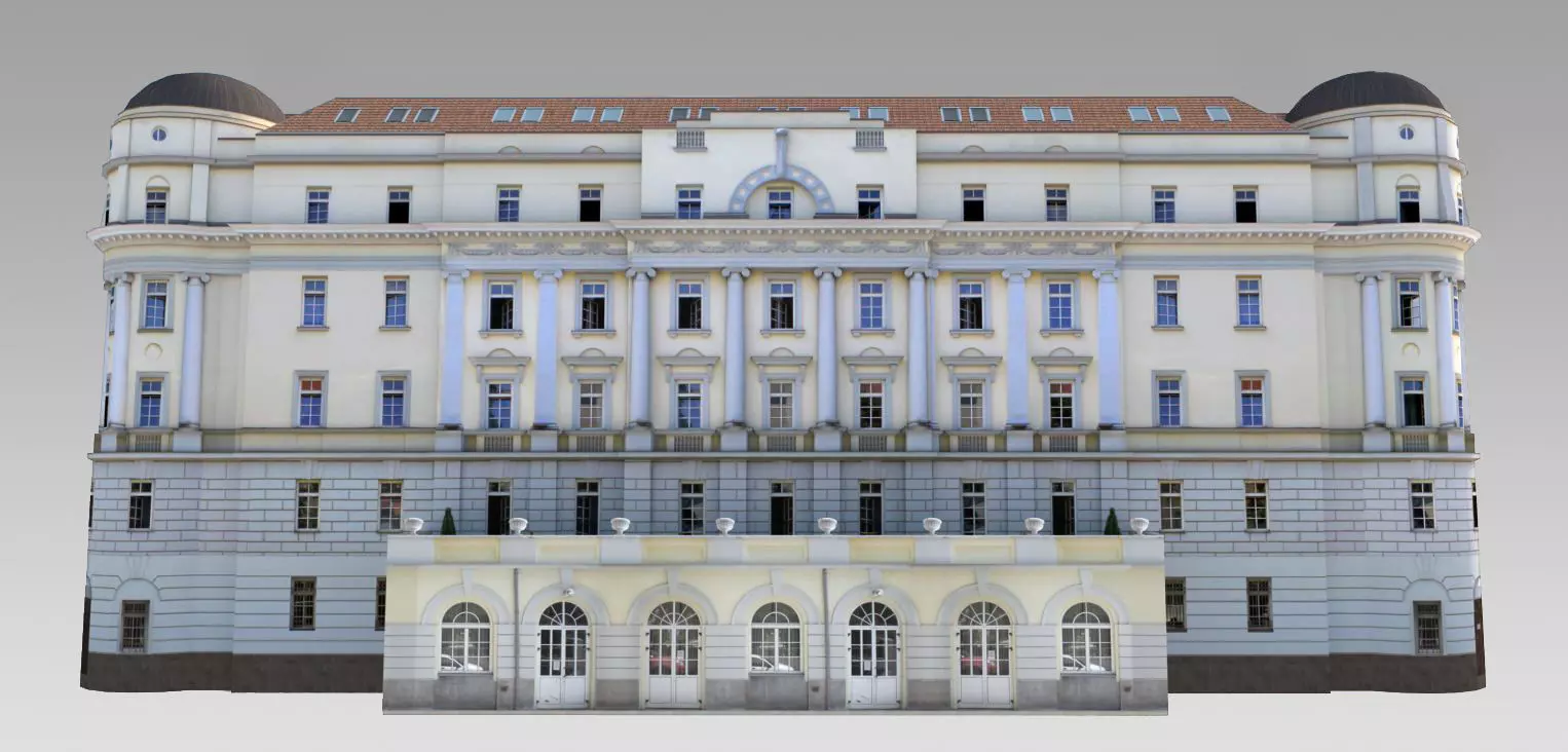 Classical Government Building Low-poly 3D model_0