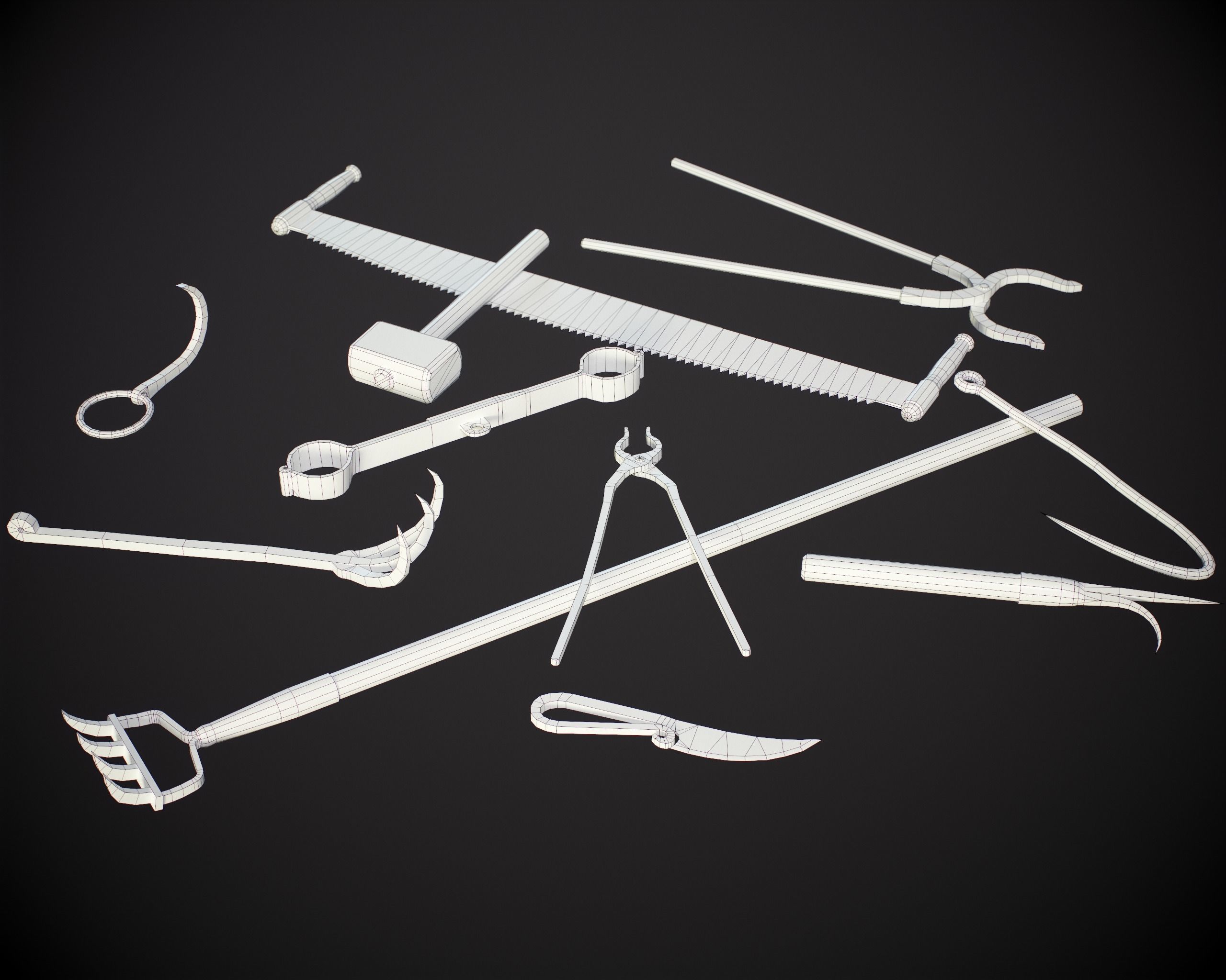 Medieval Torture Pack Low-poly 3D model_9