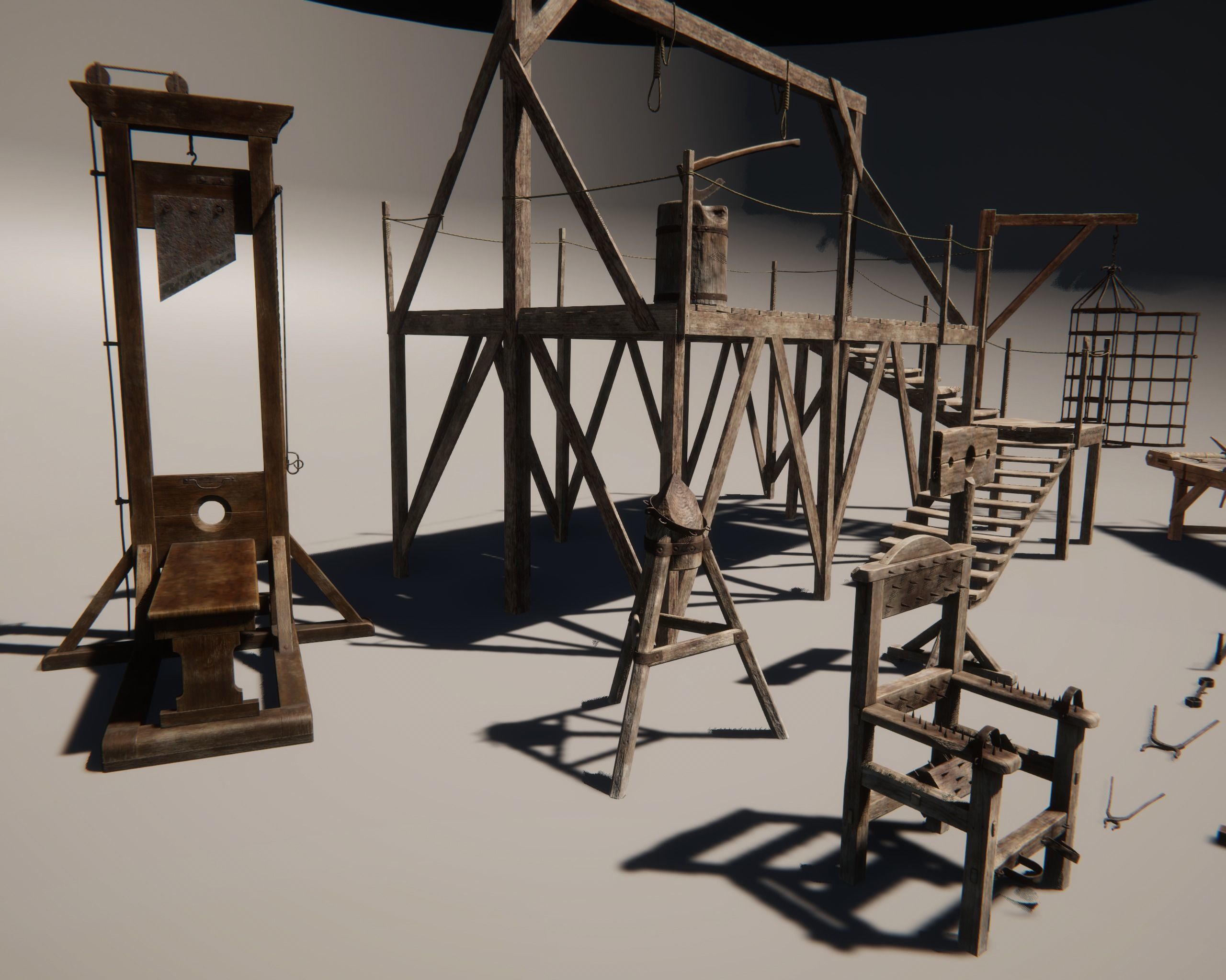 Medieval Torture Pack Low-poly 3D model_5