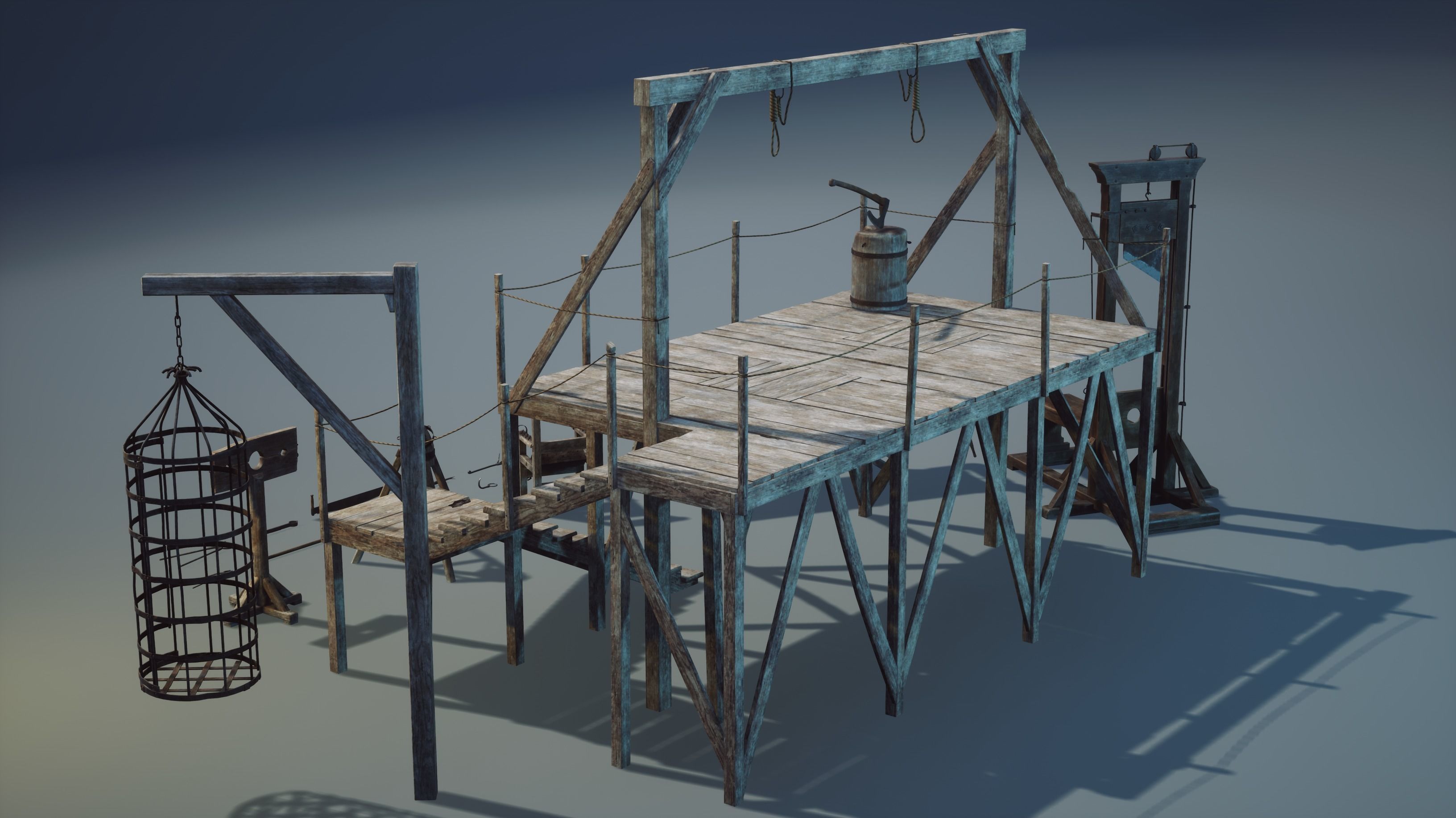 Medieval Torture Pack Low-poly 3D model_2