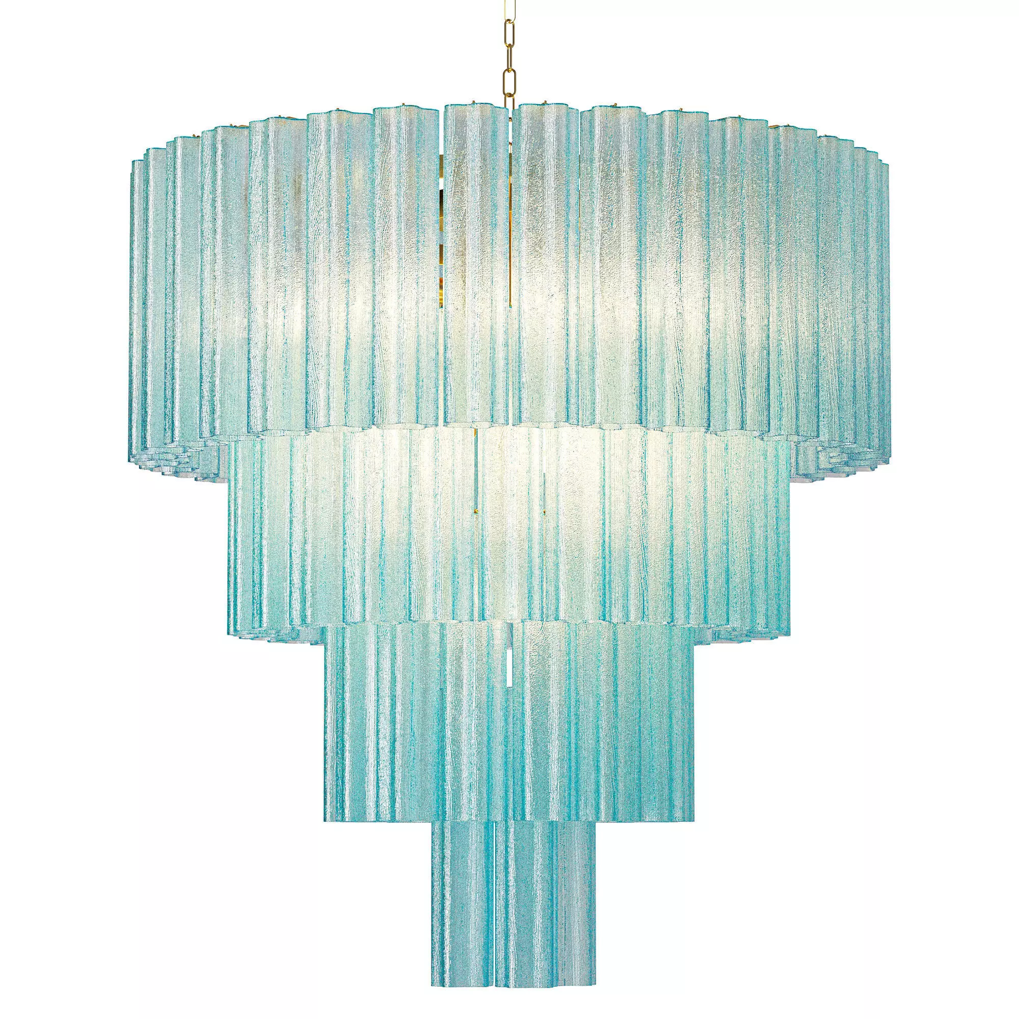 Turquoise Murano Glass Chandelier 1980s 3D model