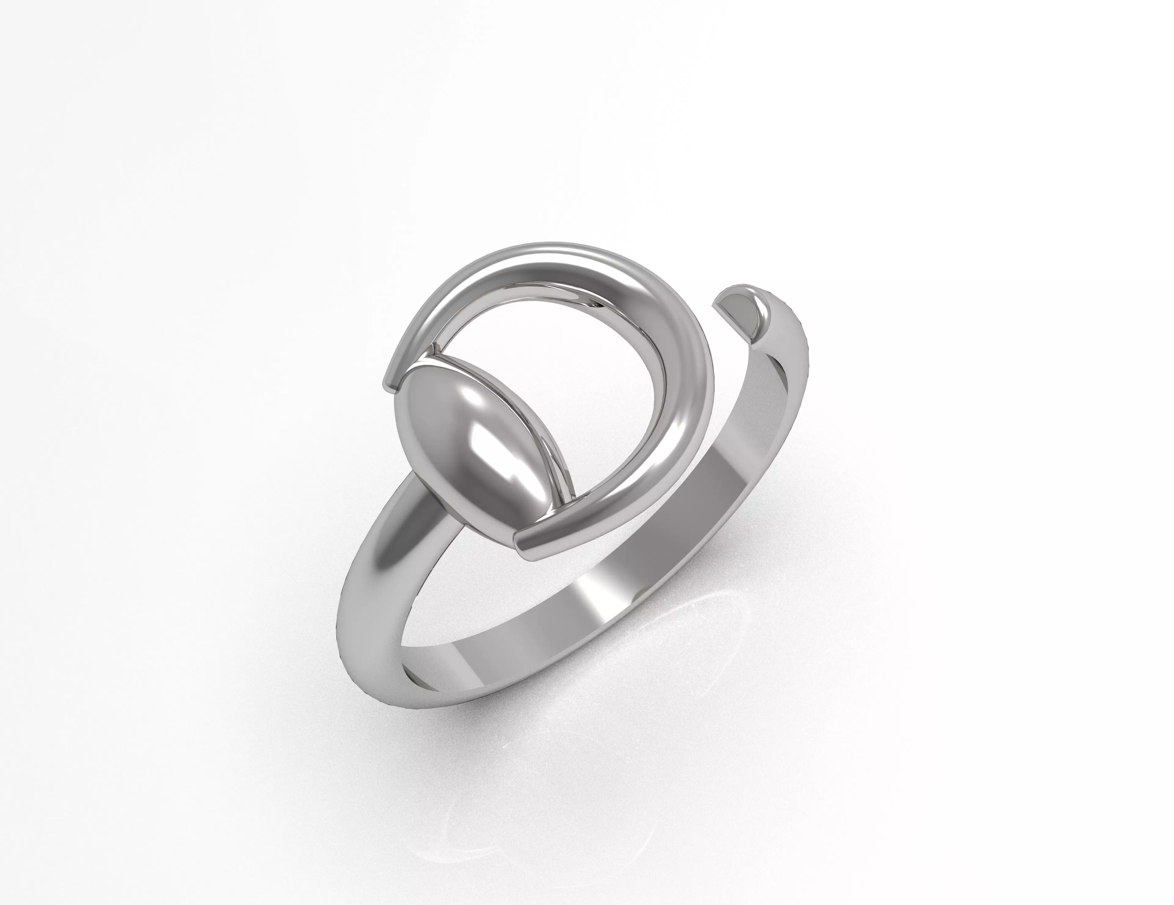 125 Horsebit Pave Diamond Ring 3D print model