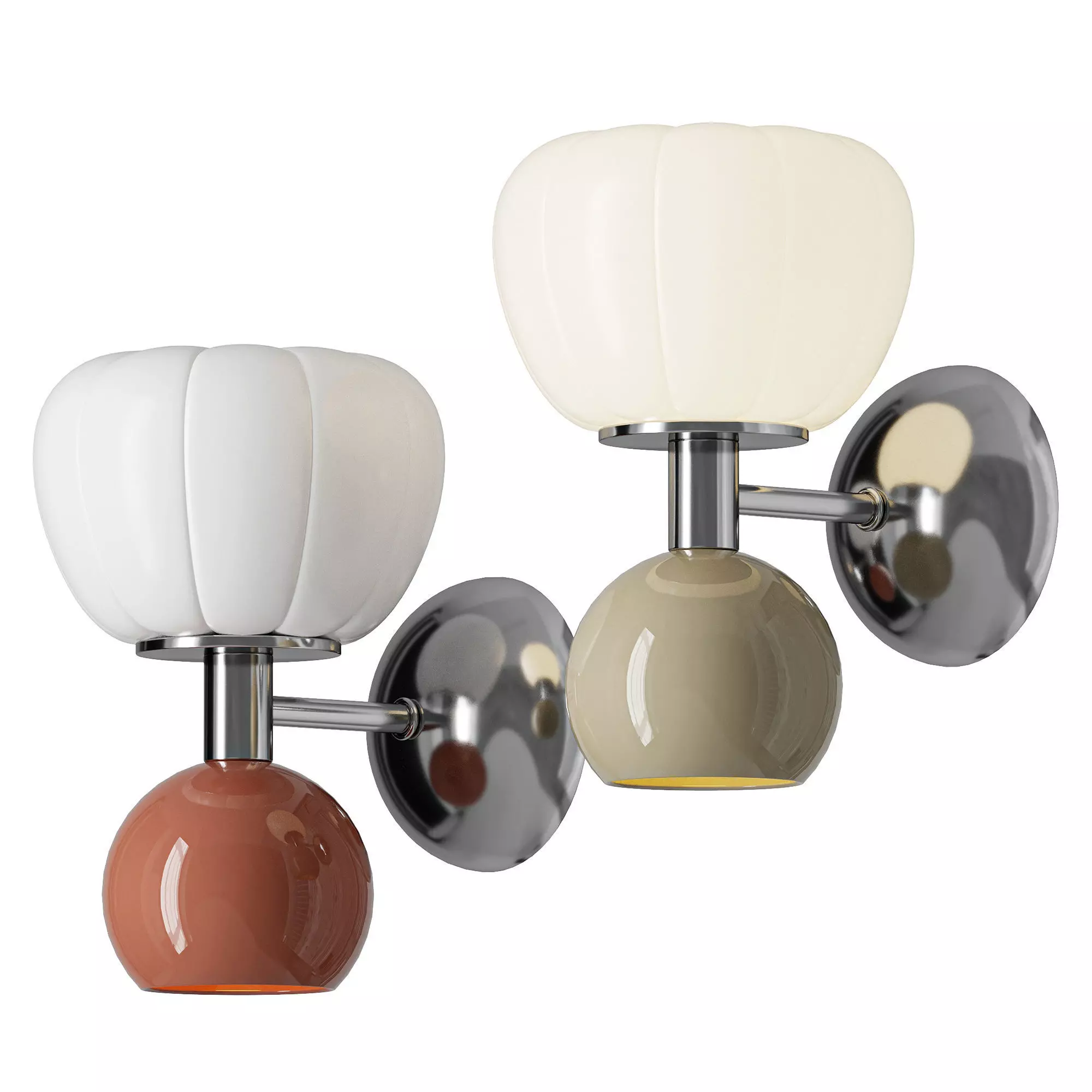 Denali Modern Minimalist Glass Metal Wall Sconce 3D model