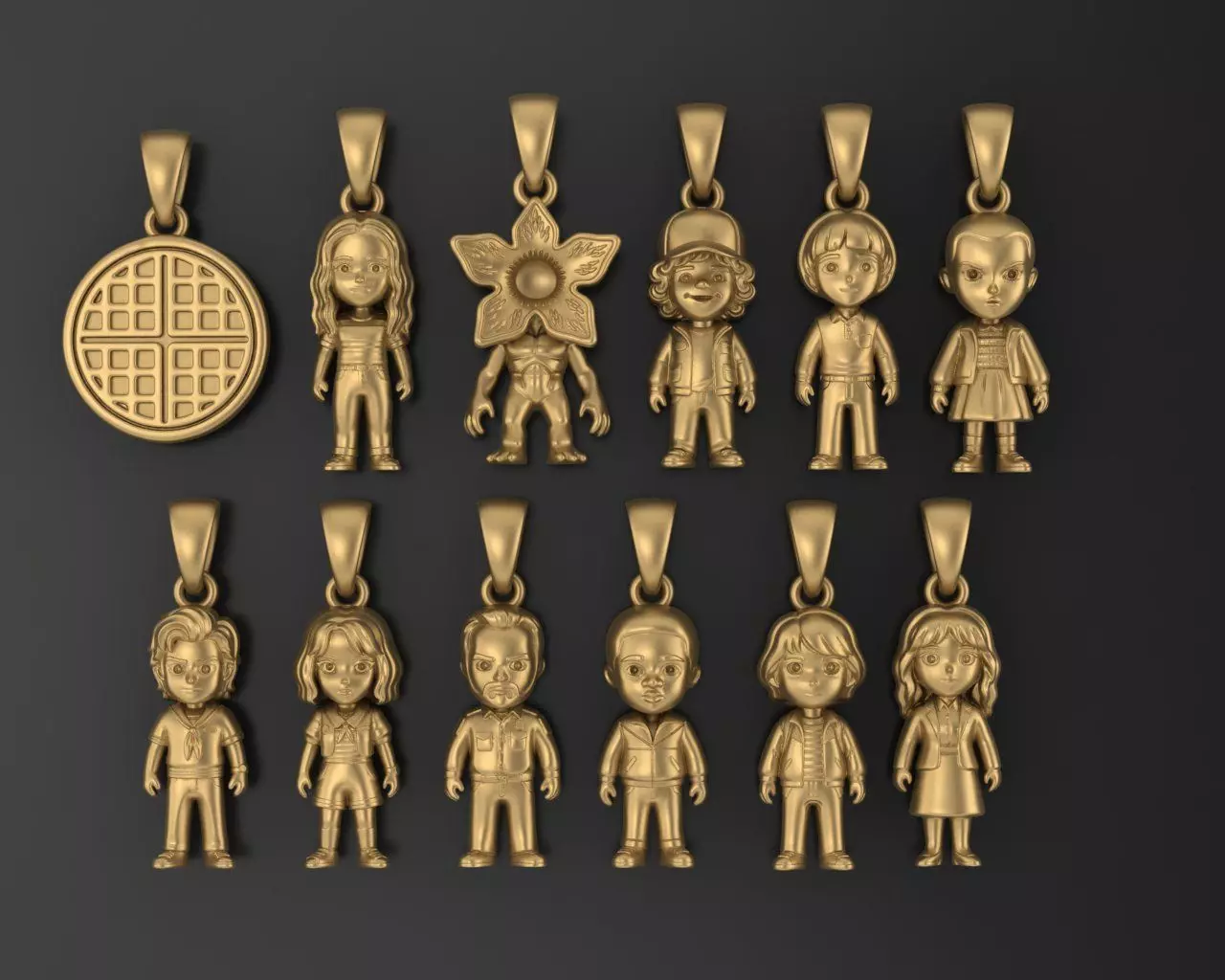 Stranger things pendants 3D print model
