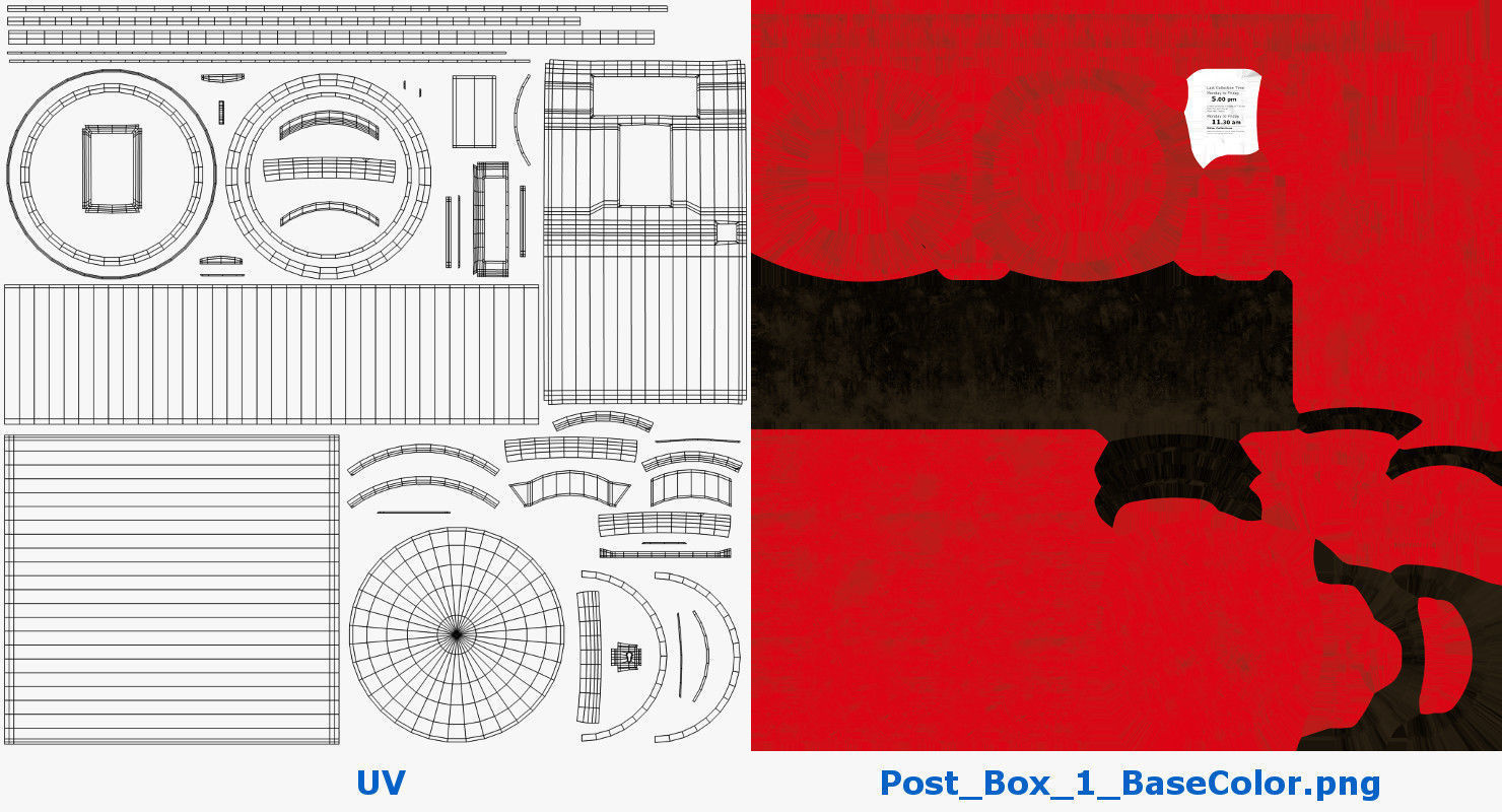Post Box 1 Textured 3D model_11
