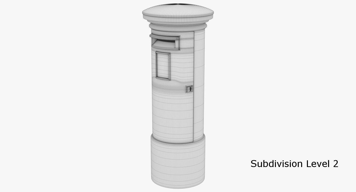 Post Box 1 Textured 3D model_10