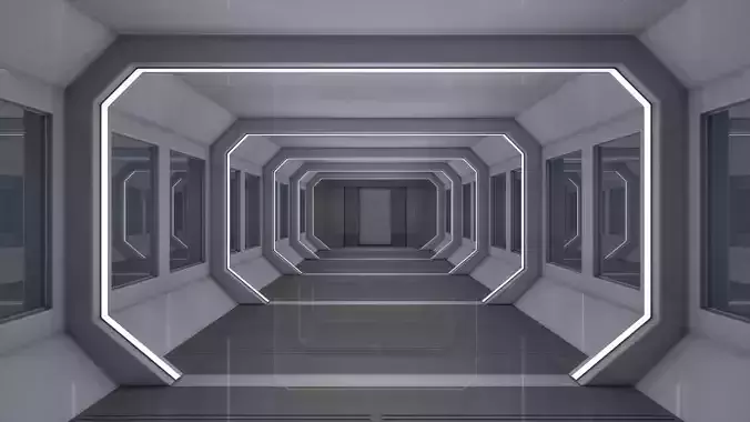 Sci Fi Corridor free 3D model | CGTrader