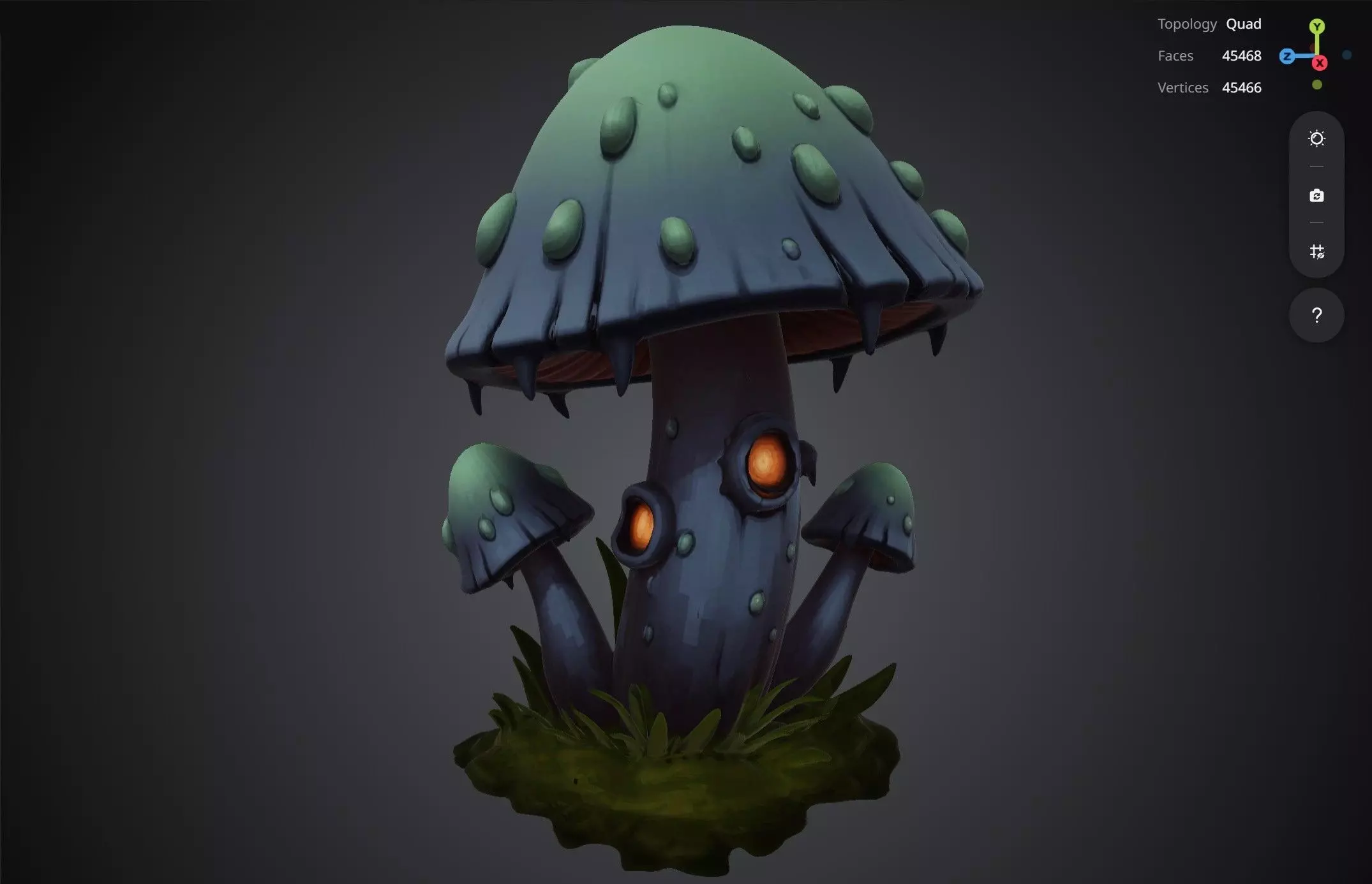 Blue Mushroom 3D model