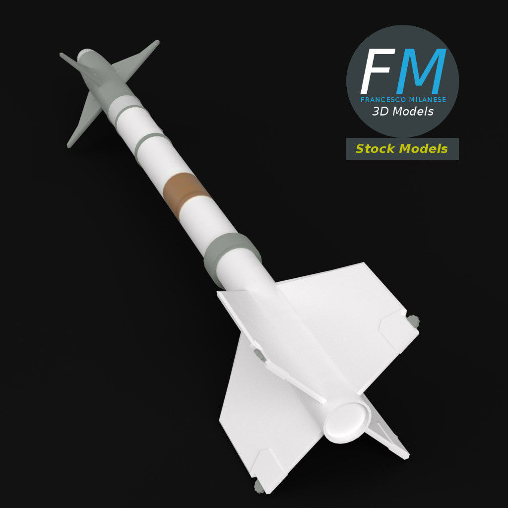 AIM-9M Sidewinder missile 3D model_2