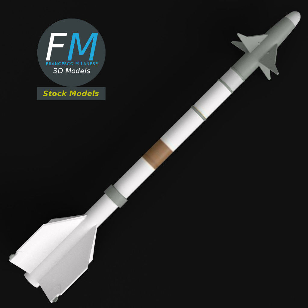 AIM-9M Sidewinder missile 3D model_6