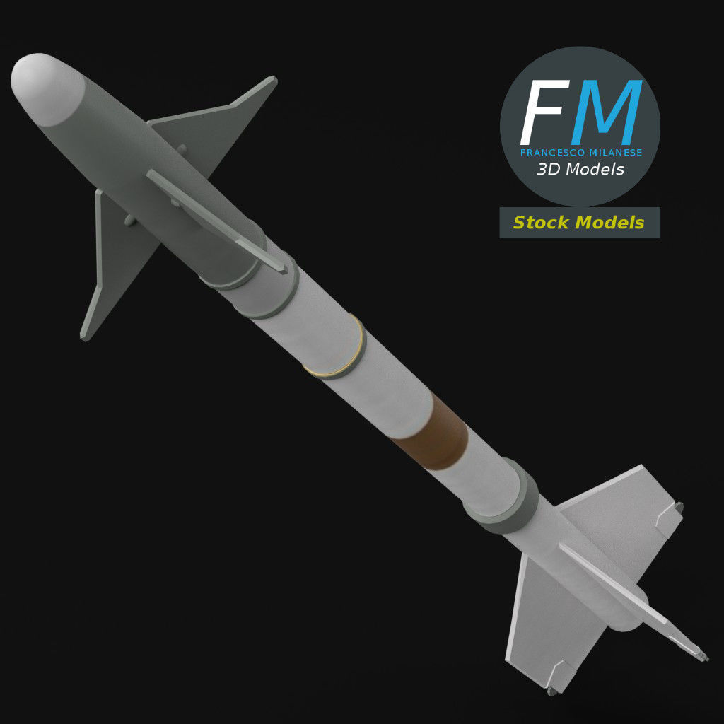 AIM-9M Sidewinder missile 3D model_5