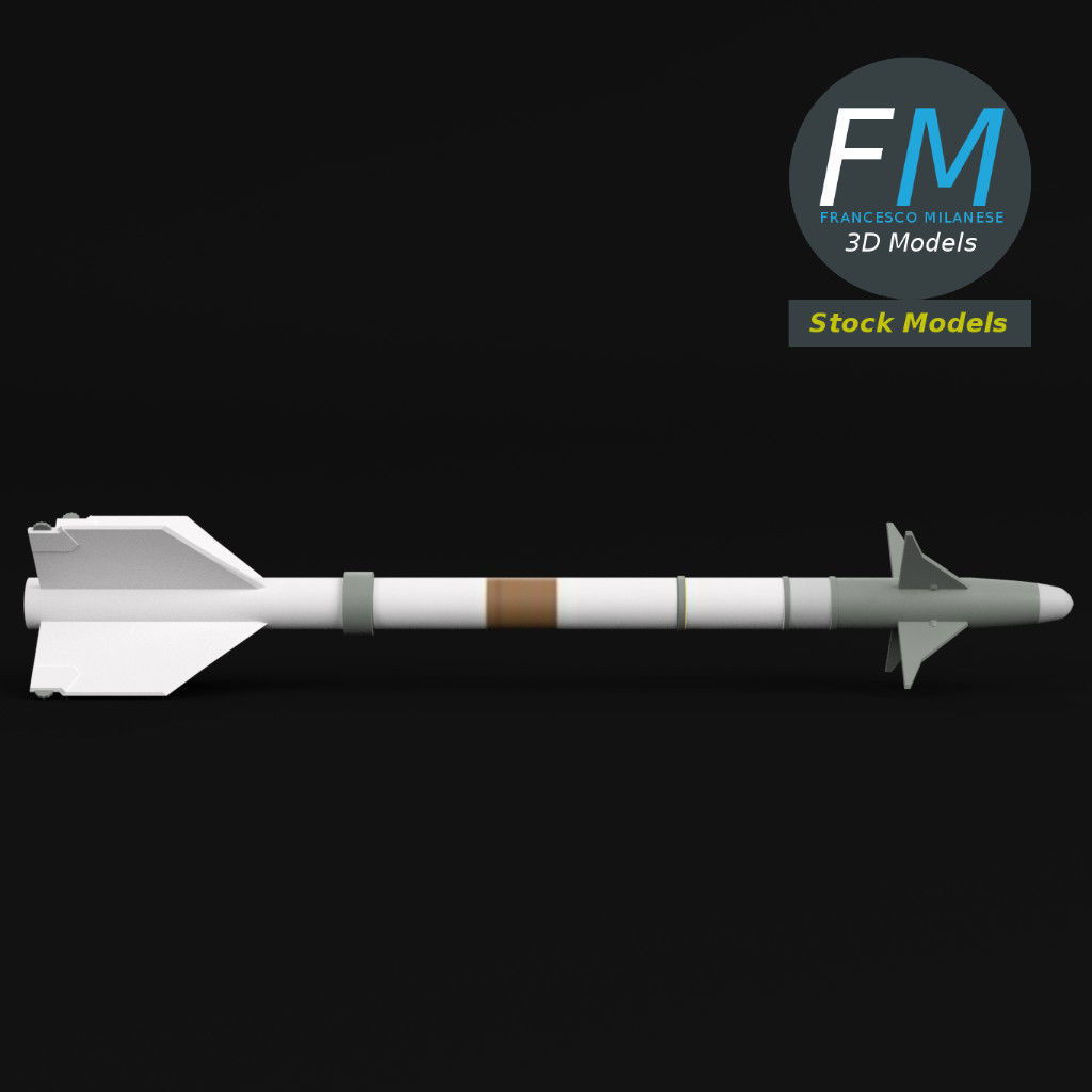 AIM-9M Sidewinder missile 3D model_3