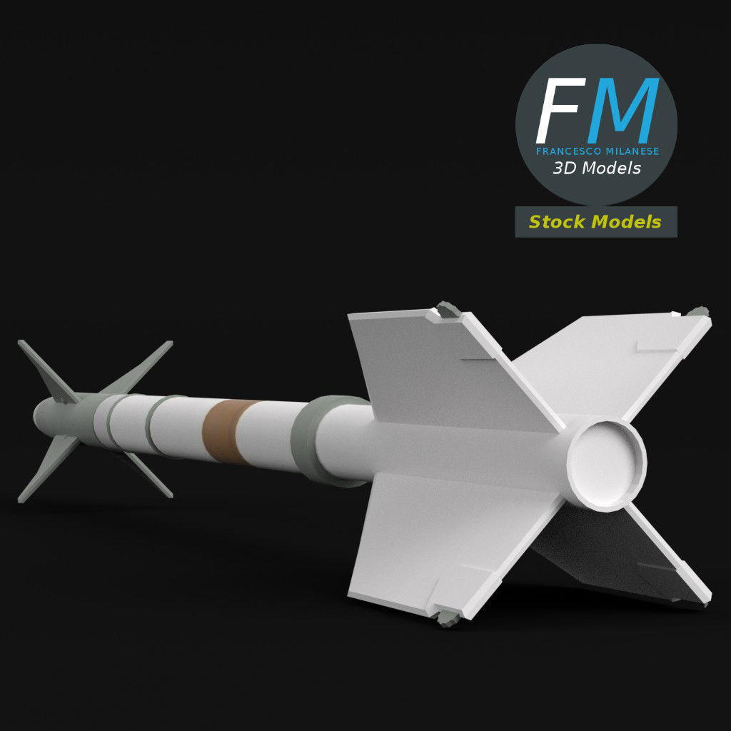 AIM-9M Sidewinder missile 3D model_4