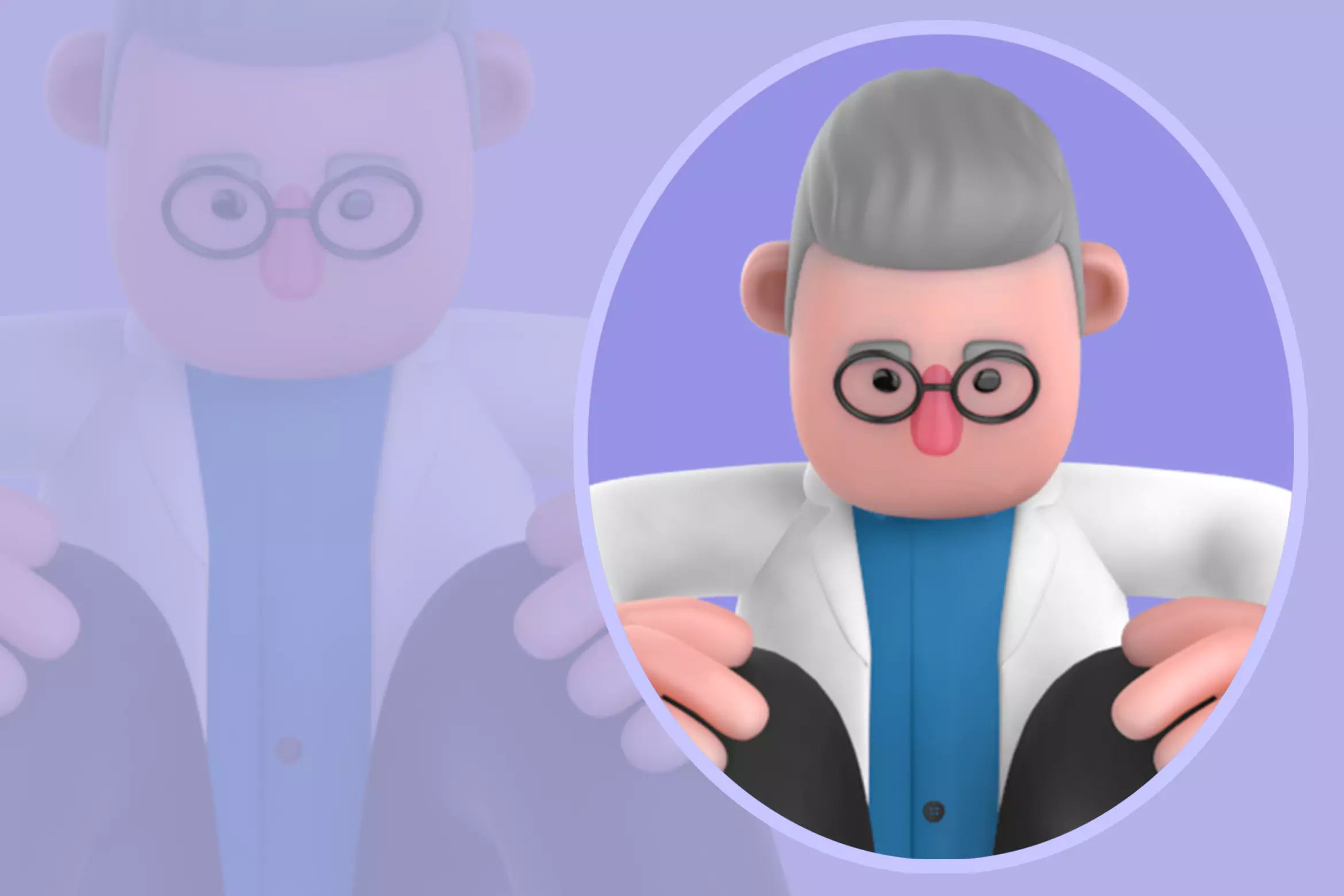 Stylized 3D Male Physicist Character - Scientist Resting Pose 3D model