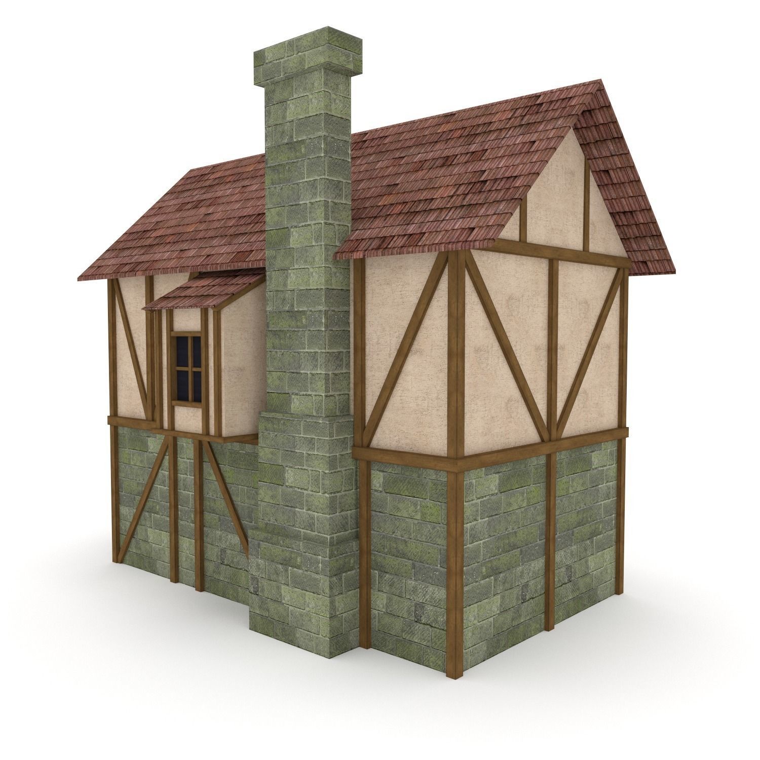 Medieval Cottage Low-poly 3D model_6
