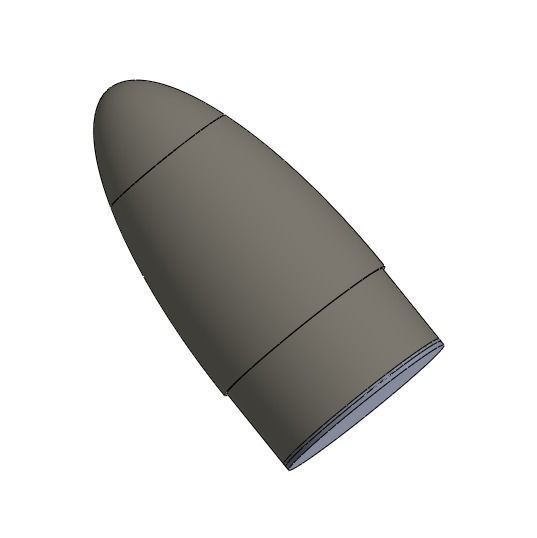 Model Rocket Nosecone - 2 parts 3D print model_0