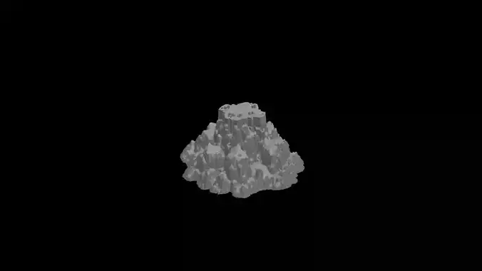 Low Poly Stylized Snowy - Rocky Plateau