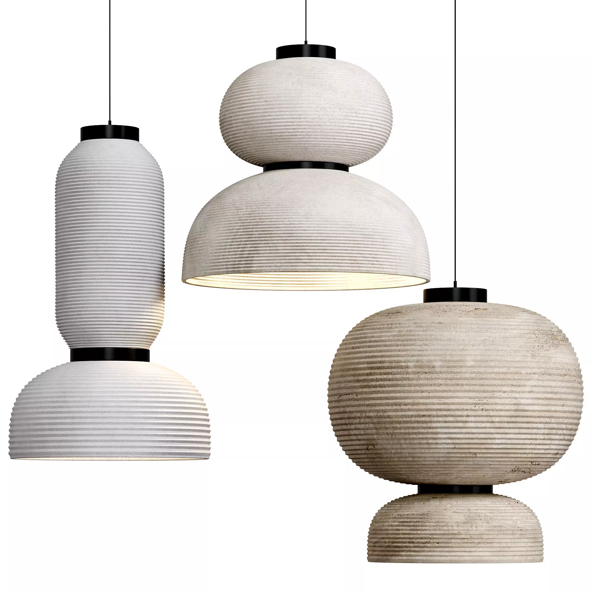 Japandi Lantern Shaped Pendant Light By Japandistore Low-poly 3D model