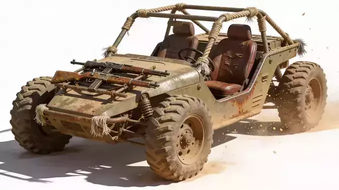 Post Apocalyptic Frontier Buggy 3D Model