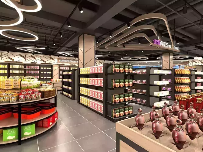 Supermarket Interior 3D model 5