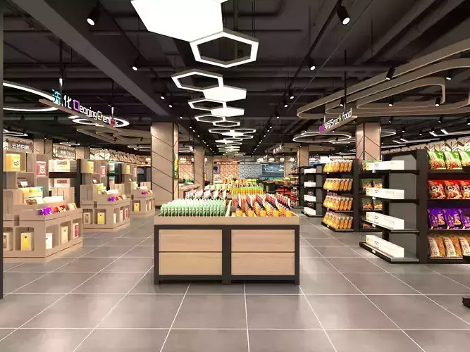 Supermarket Interior 3D model 4