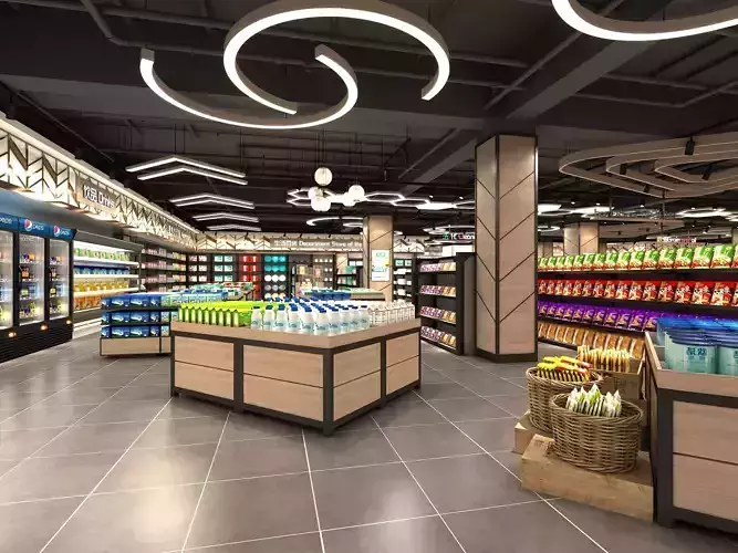 Supermarket Interior 3D model 2