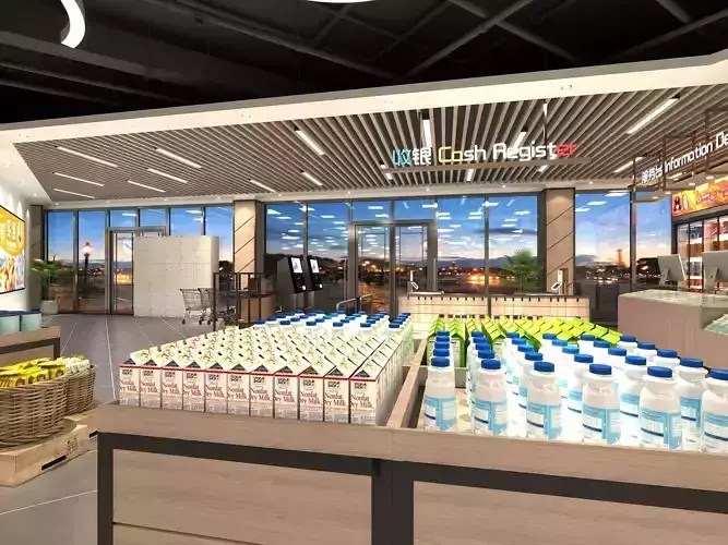 Supermarket Interior 3D model 7