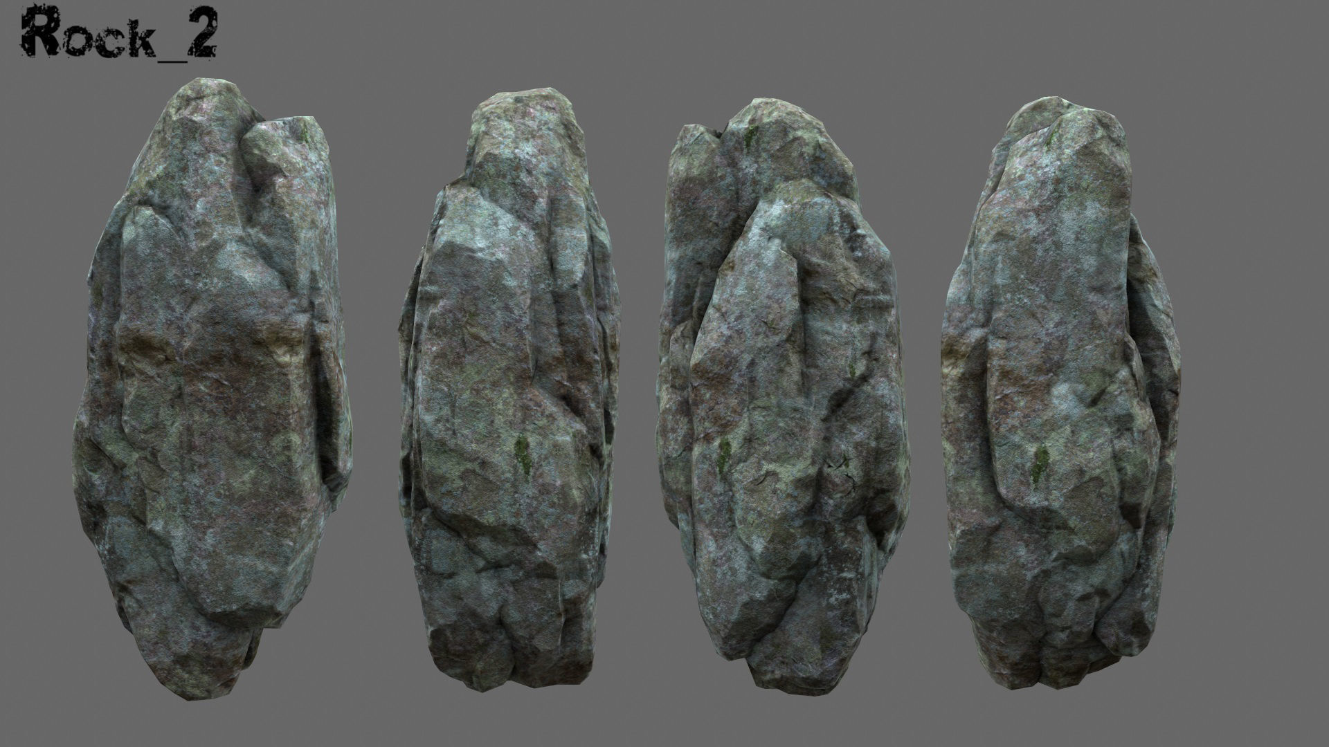 Rocks group of Low-poly 3D model_4