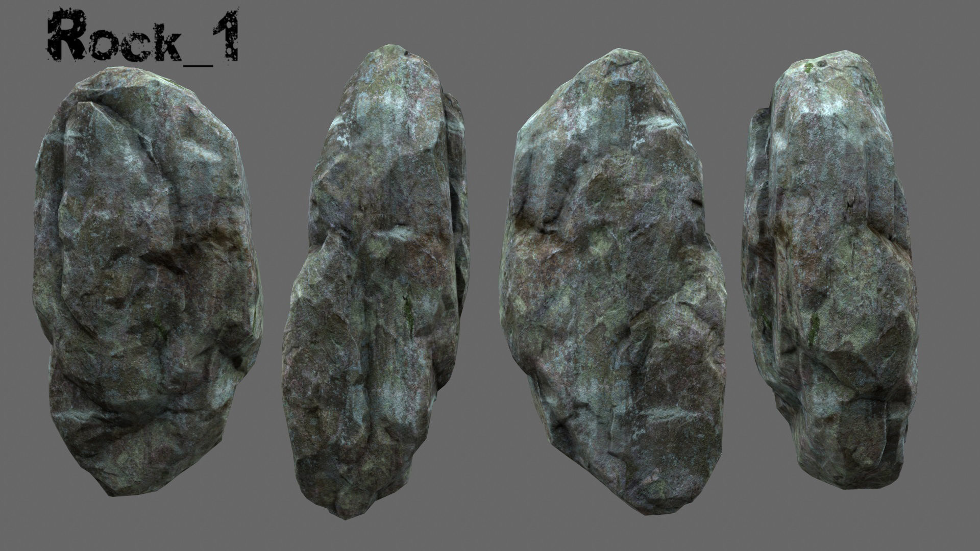 Rocks group of Low-poly 3D model_5