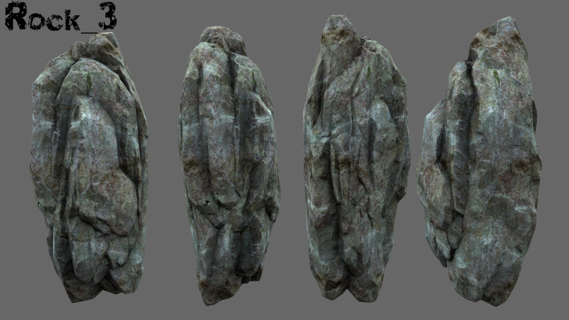Rocks group of Low-poly 3D model_2